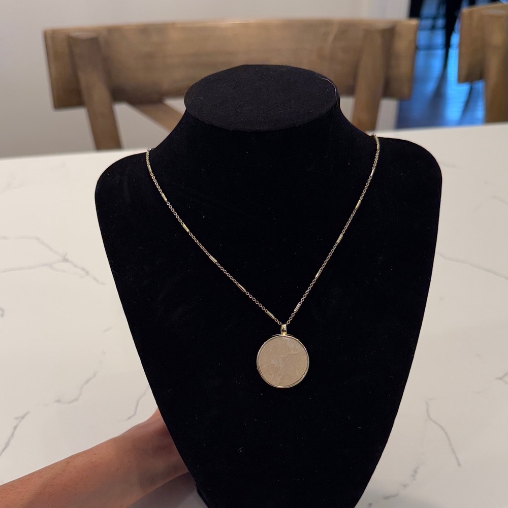 LOFT gold double sided pendant necklace